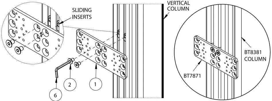 B-TECH BT7871 Adapter Plate - COLUMN MOUNTING
