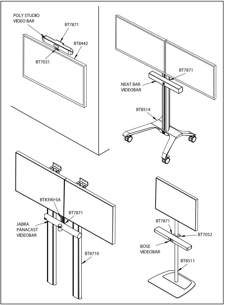 B-TECH BT7871 Adapter Plate - EXAMPLE INSTALLATIONS