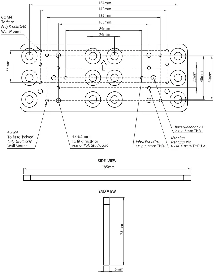 B-TECH BT7871 Adapter Plate - FRONT VIEW