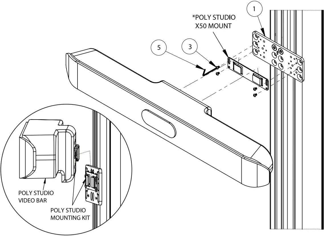 B-TECH BT7871 Adapter Plate - Poly Studio