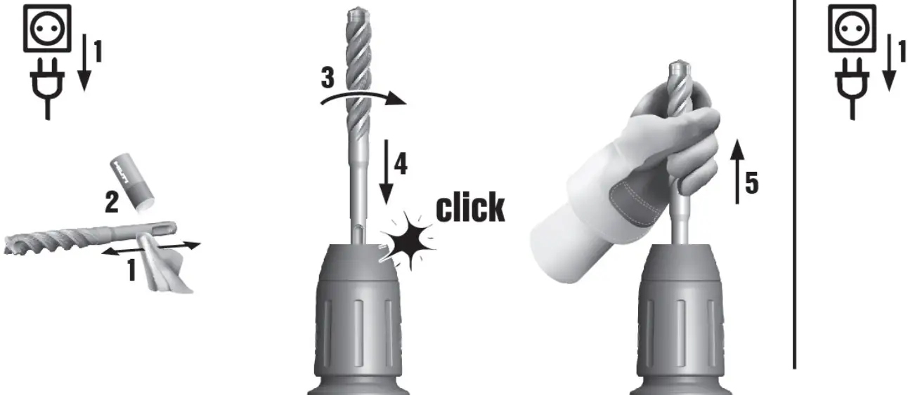 Fitting / removing the accessory tool