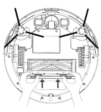 Cleaning Robot’s Main Rotative Brush And Side Brushes
