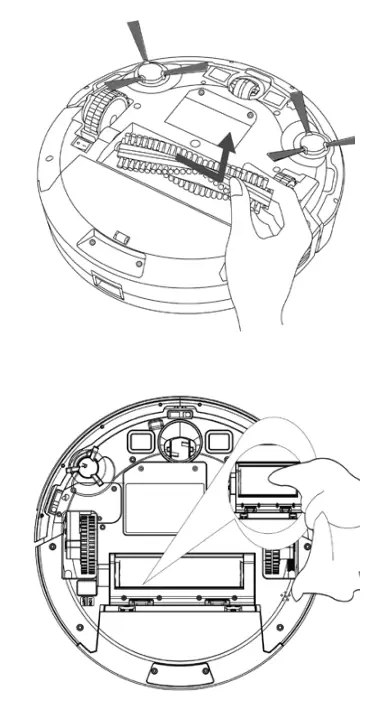 Cleaning Robot’s Main Rotative Brush And Side Brushes