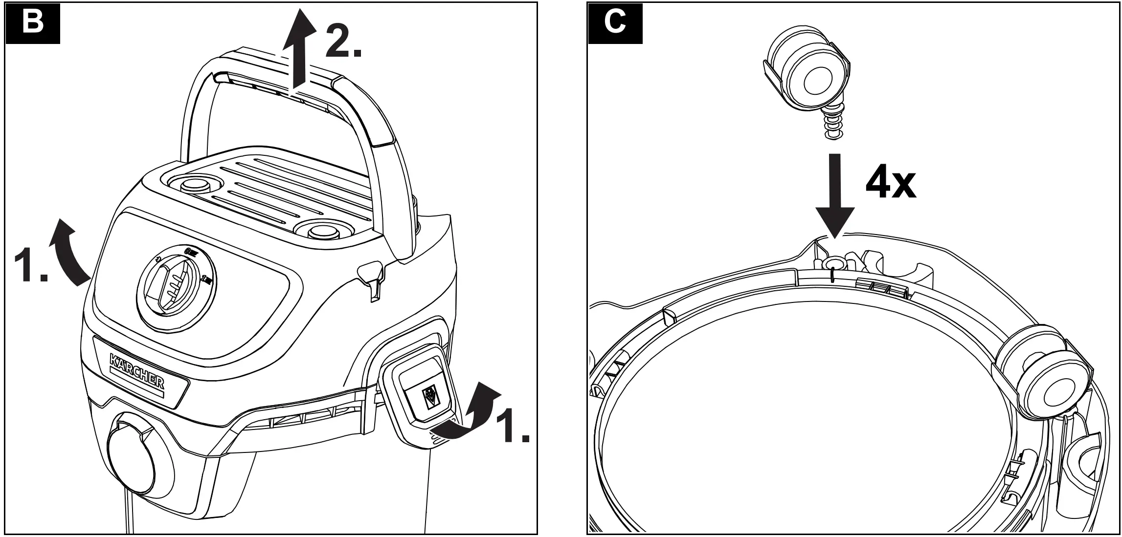 Installing the steering rollers