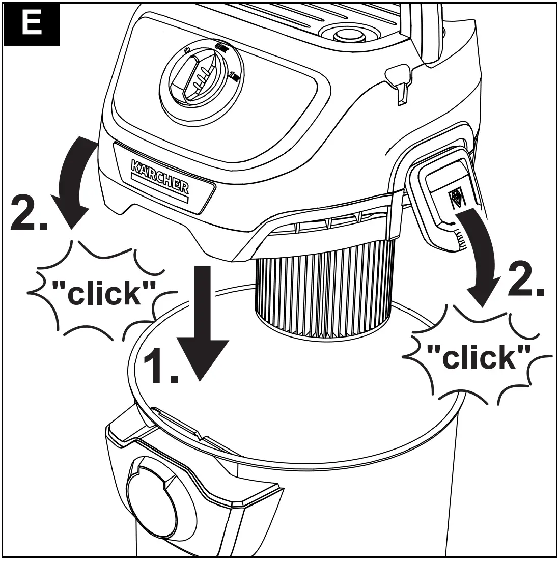 Inserting the filter bag