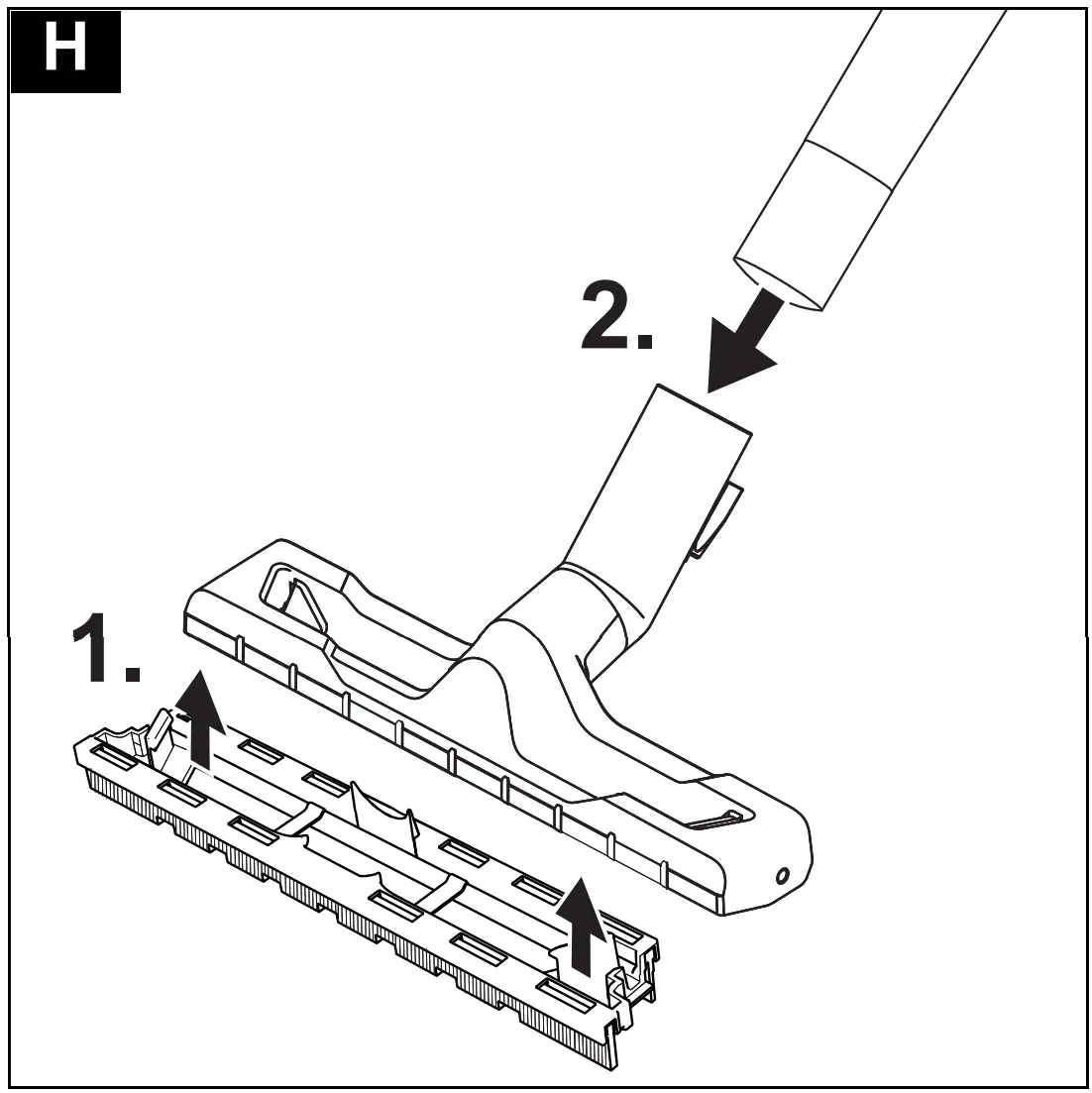 Installing the hose, pipes, floor nozzle