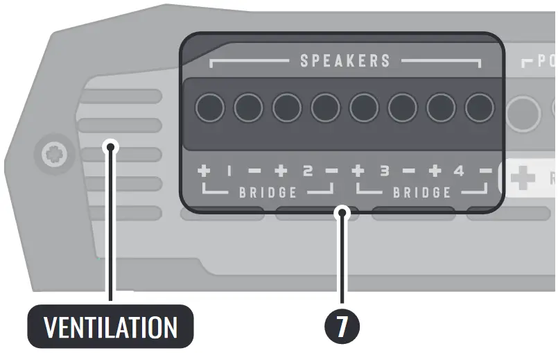 STETSOM BRAVO HQ 8004 4 Channel Amplifier - Speakers output