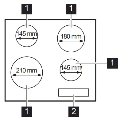 Cooking surface layout