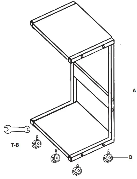 V I V O CART-PC03 Black PC Cart with Storage - Wrench