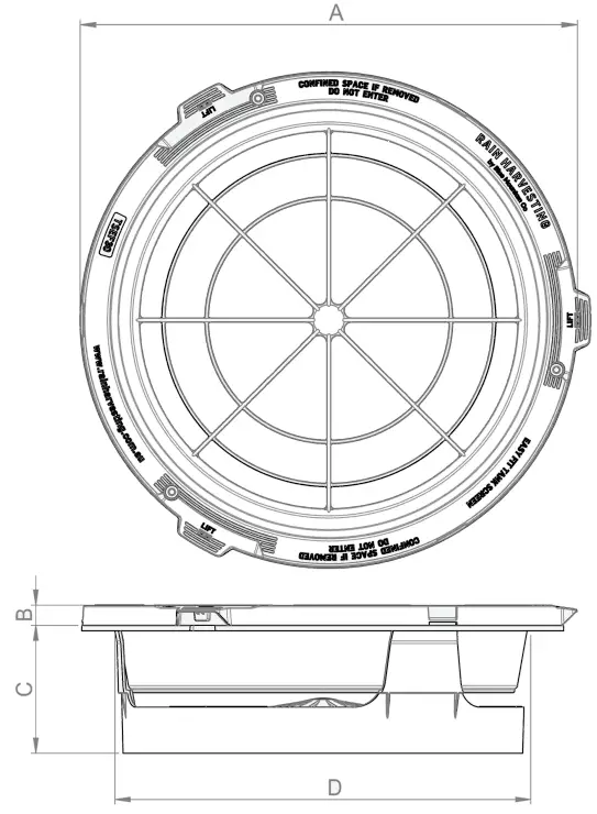 RAIN HARVESTING TSEF44 Easy Fit Solid Wall Tank Screen And Solar Shield Kit - Screw Down Ring