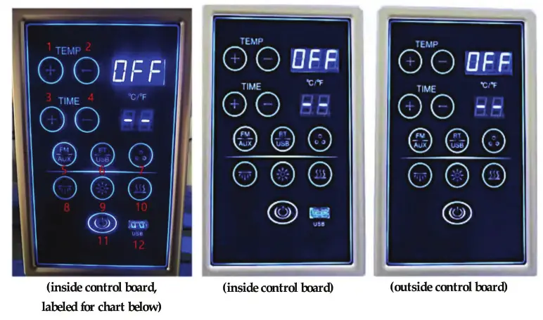 Hornbach SB10090 Infrared Sauna Malmö - Control Bord1