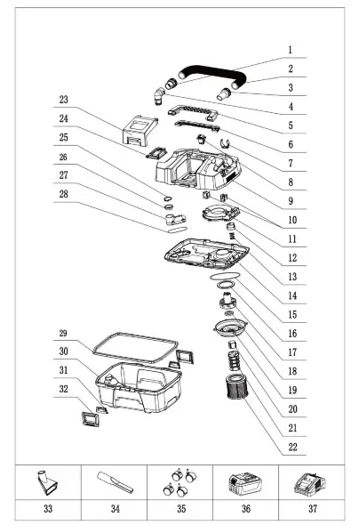 POWERSMART PS76167A Cordless Wet Dry HEPA Filter Multi Surface Handheld Vacuum - fig 11