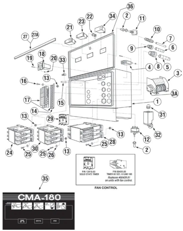 CMA DISHMACHINES CMA 180 Single Rack High Temperature - Control Box Assembly 1
