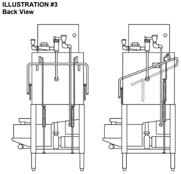 CMA DISHMACHINES CMA 180 Single Rack High Temperature - Conversion Kit Back View 2