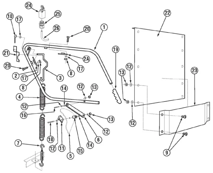 CMA DISHMACHINES CMA 180 Single Rack High Temperature - Door Handle Assembly 1