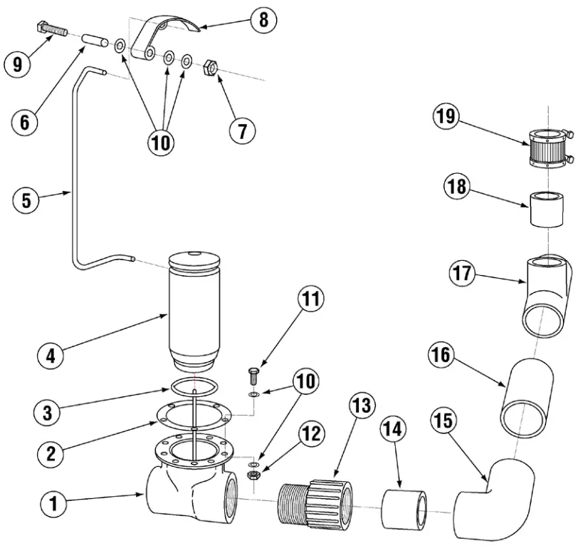 CMA DISHMACHINES CMA 180 Single Rack High Temperature - Drain System Assembly