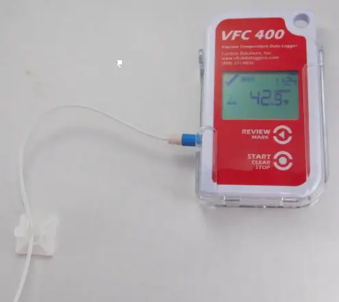 CONTROL SOLUTIONS VFC400 Vaccine Temperature Data Logger - Downloading
