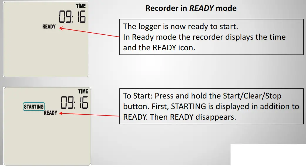 CONTROL SOLUTIONS VFC400 Vaccine Temperature Data Logger - Starting The Logger