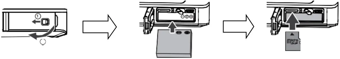 Install battery and memory card