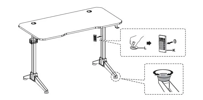 RAPTURE RPT-GDTCL200B Gaming Desk TEMPLE 200 User Manual-fig-4