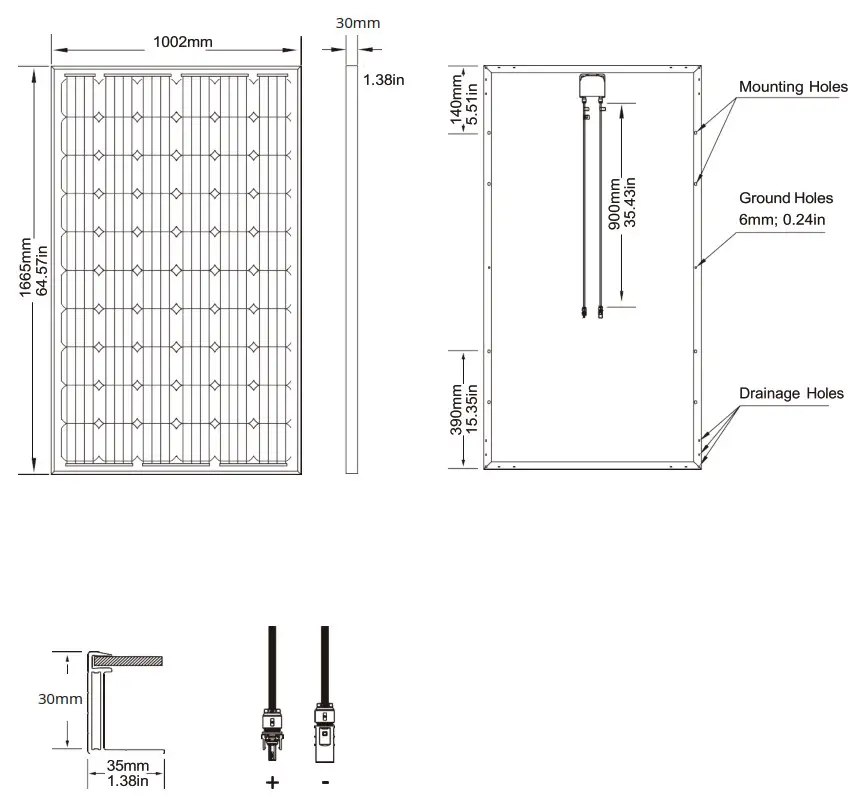ELERIX EXS 320M FB Mono Crystalline Solar Module - fig 3