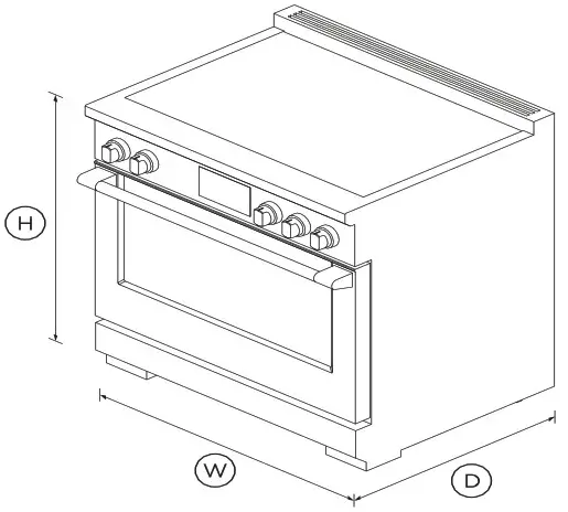 Fisher and Paykel RIV3 365 Induction Range - DIMENSIONS