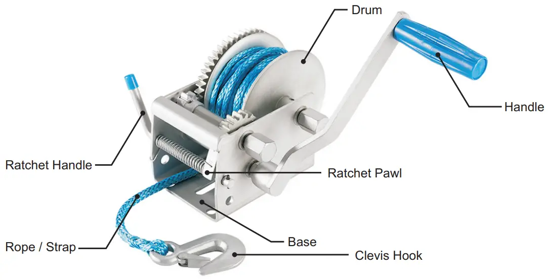 FIERYRED HAND WINCH R Hand Winch - Description