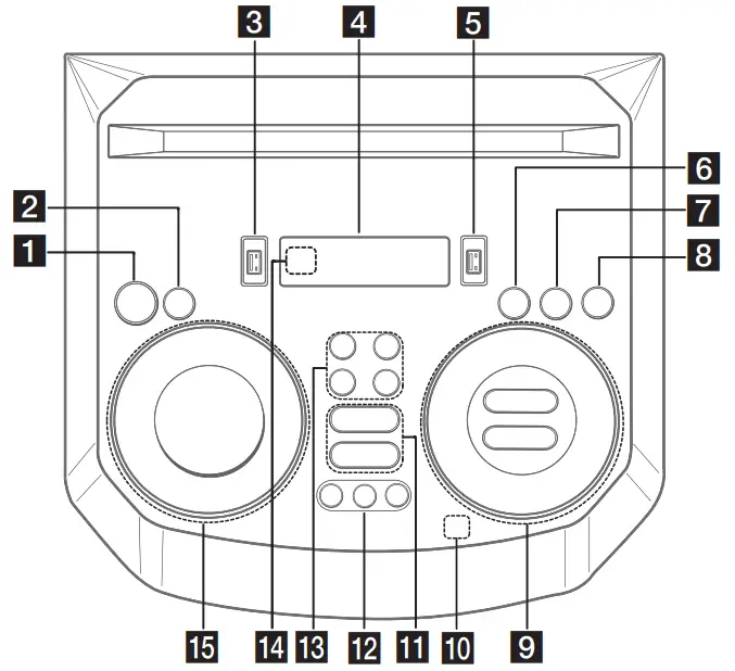LG XBOOM 8 Wireless Portable Speaker - Top panel