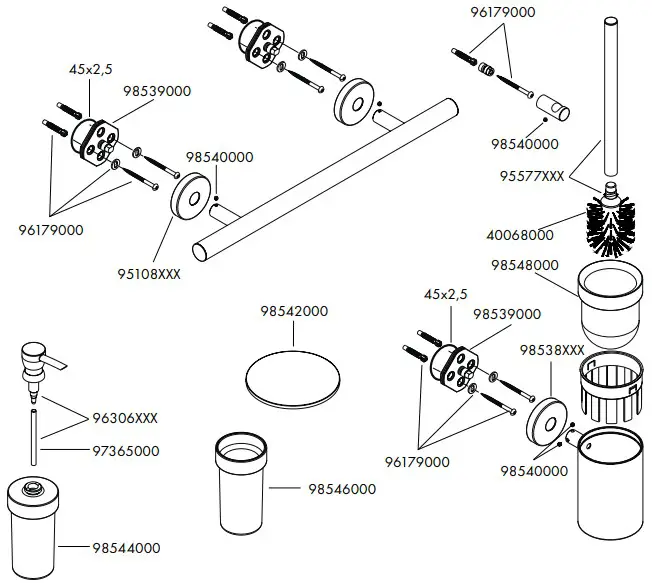 hansgrohe LOGIS E S Soap Dish, Glass, Chrome Holders - fig 5