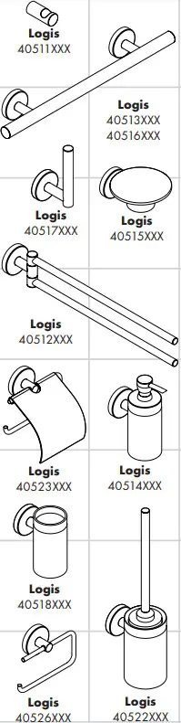 hansgrohe LOGIS E S Soap Dish, Glass, Chrome Holders