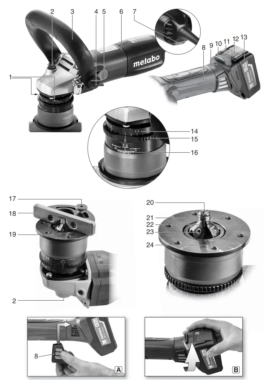 metabo KFM 9 3 RF Bevelling Tool - fig1