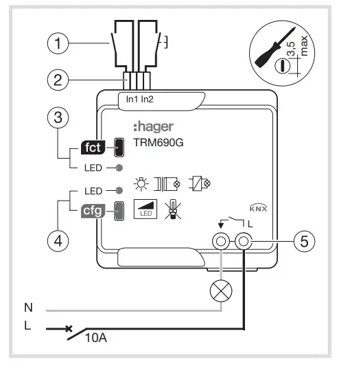 hager TRM690G Radio Transmitter Receiver 2 Inputs 1 Output 200W - Fig 1