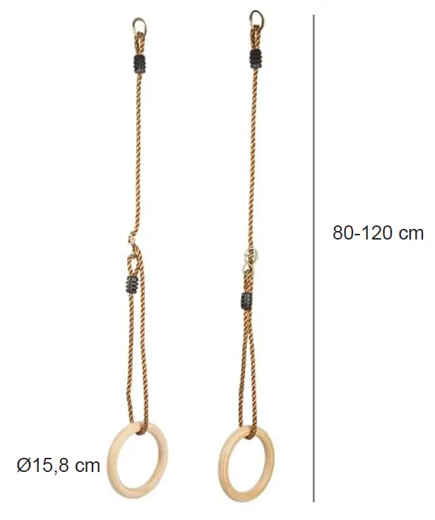 NORDIC PLAY 805-470 Wooden Gymnastics Rings-FIG-1