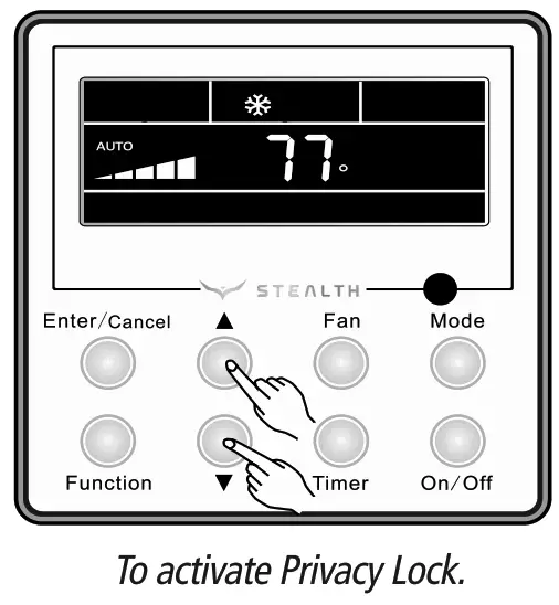 STEALTH SC-09FM-HP230 Floor Ceiling Air Conditioning and Heating System - Privacy Lock