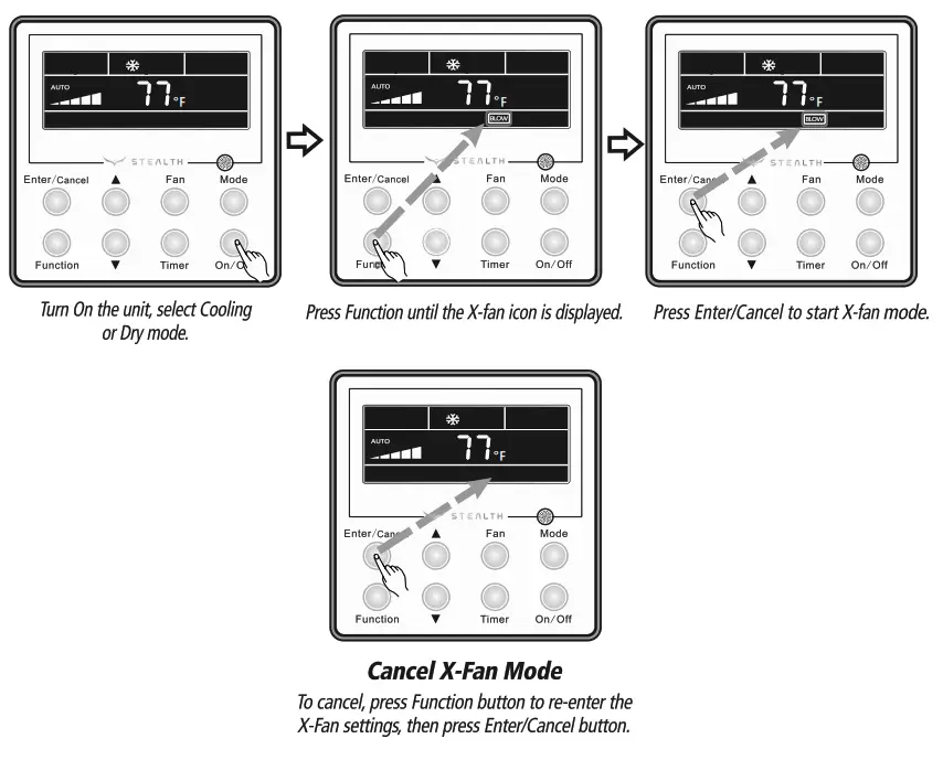 STEALTH SC-09FM-HP230 Floor Ceiling Air Conditioning and Heating System - SETTING5