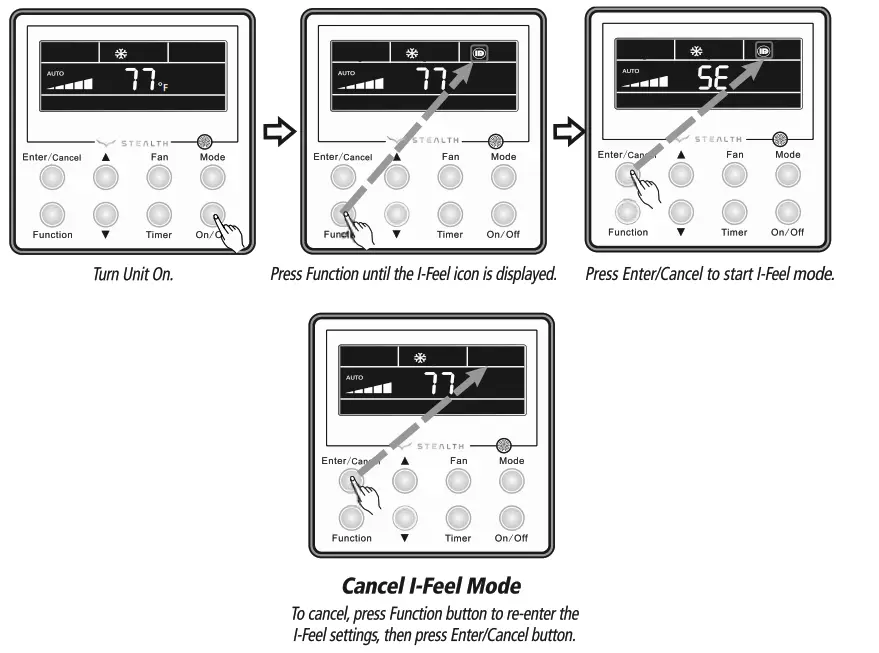 STEALTH SC-09FM-HP230 Floor Ceiling Air Conditioning and Heating System - SETTING6