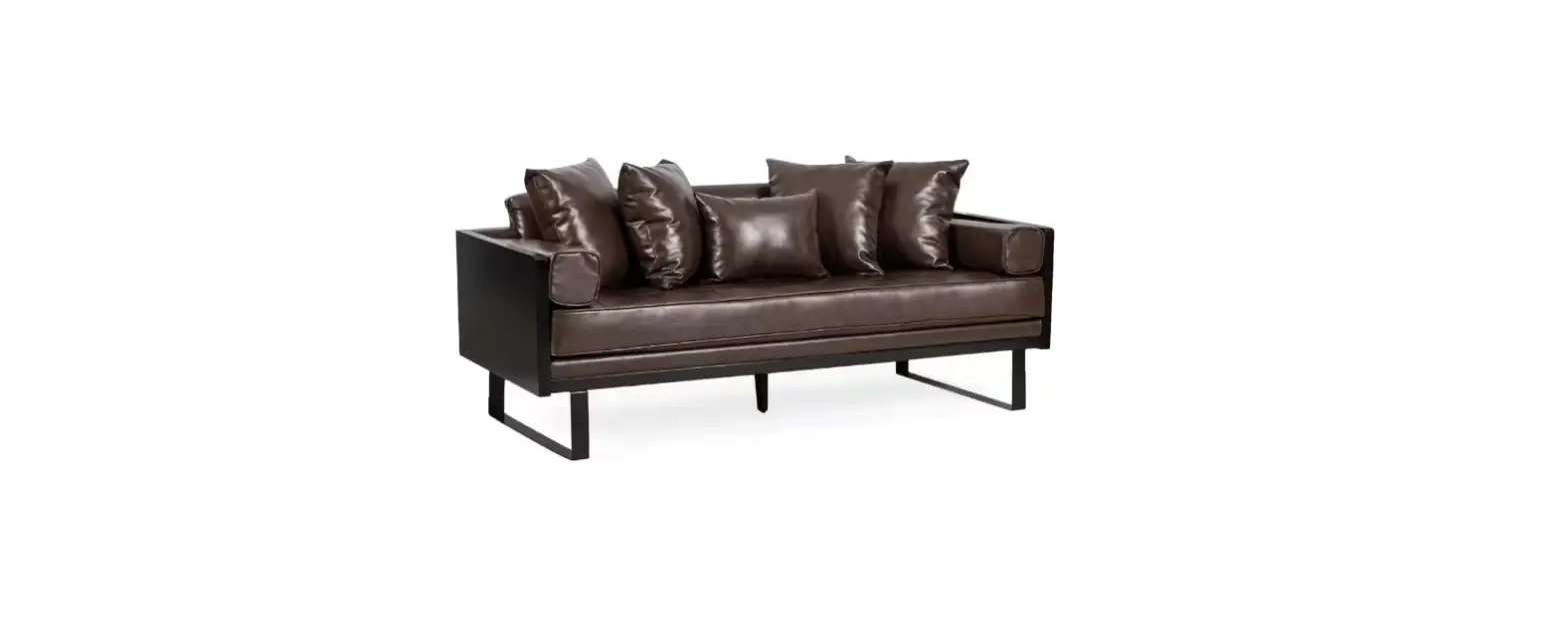 Noble House 109145 Gould 2 Seat Dark Brown And Black Faux Leather Oversized Loveseat Instructions