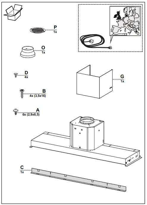 FRANKE FSAS A90 BK-XS Cooker Hoods - Figure1