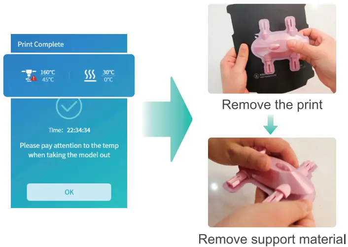 X MAKER IME3D2011 Smart 3D Printer - Print complete
