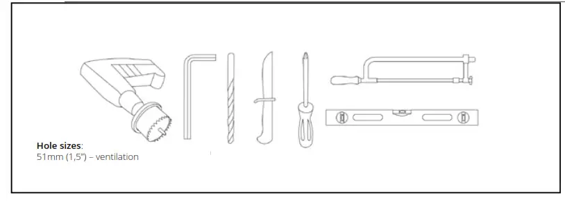 Tiny 1270 Toilet 1270 with Internal Urine Tank - tools