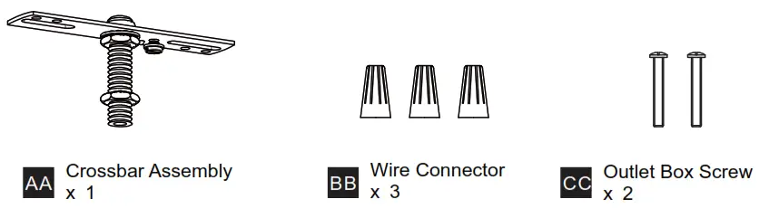 QUOIZEL TF5622MBK Tiffany 3 Light 14 inch Matte Flush Mount Ceiling Light - HARDWARE