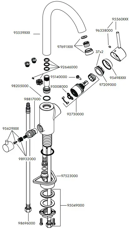 hansgrohe TALIS S2 VARIARC Lever Sink Faucet - fig 11