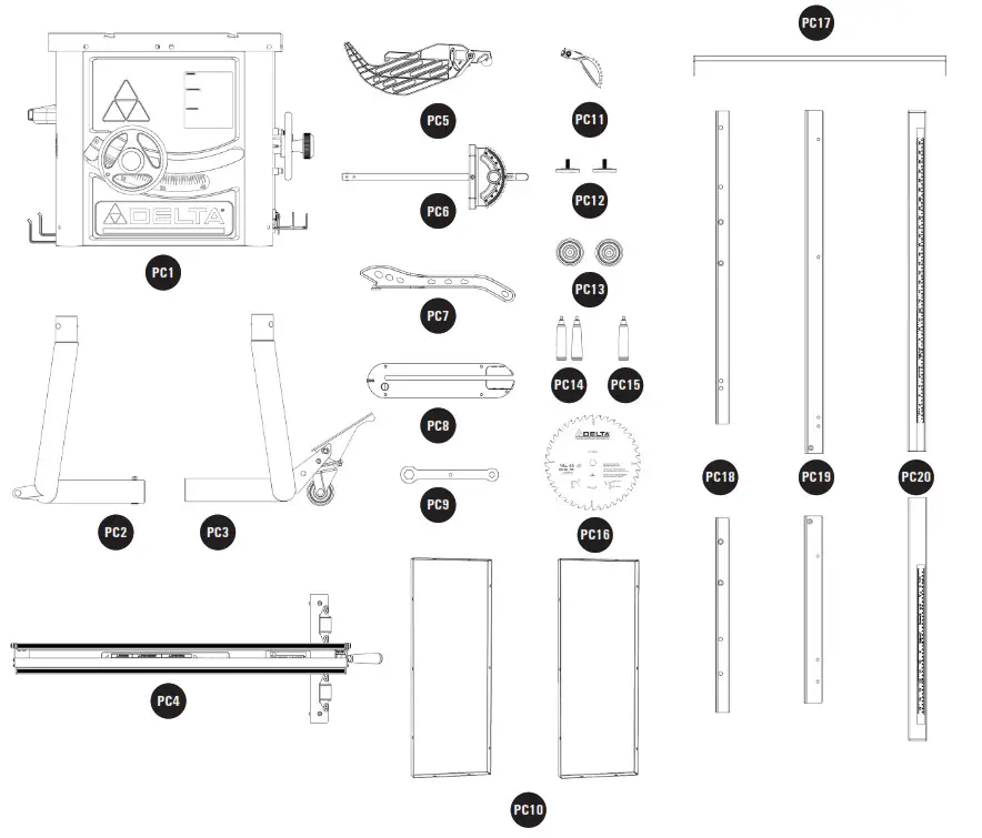 DELTA 36 725 T2 Contractor Table Saw 