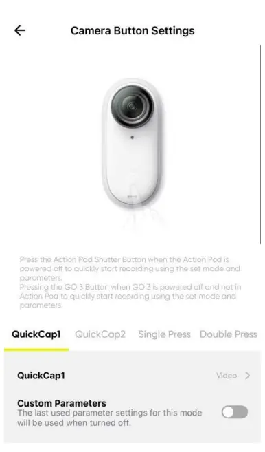 Camera Button Setting