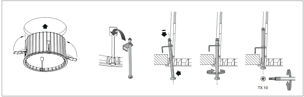 BEGA 51 2141 Recessed Ceiling Downlight with Zoom Optics for Indoor Use - Installation