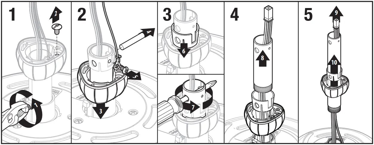 Hunter 52431 4 Lights Ceiling Fan - Long Downrod 1