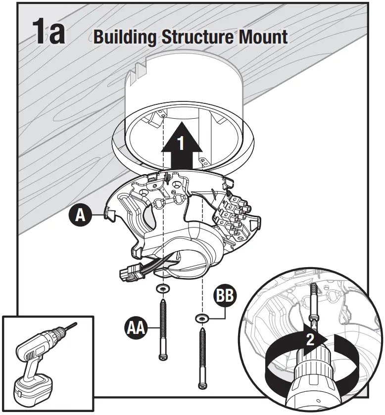 Hunter 52431 4 Lights Ceiling Fan - Structure Mount
