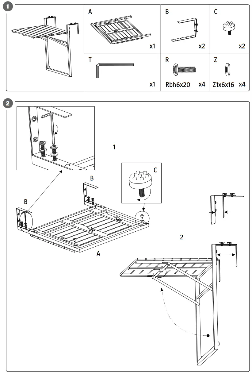 EKVIP 022570 Balcony Table - fig1