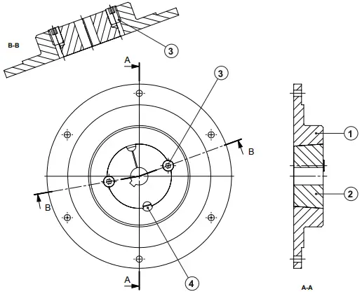 Impeller installation with Taperlock clamping bush