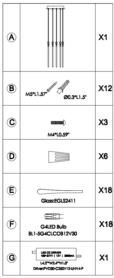 ET2 E24219 Stillo 18 Light LED Pendant - List